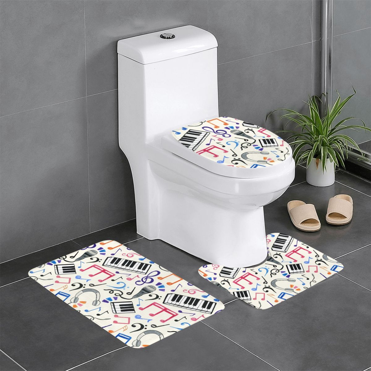Home Goods Bathroom Rugs - Good Beats - Note musicali e