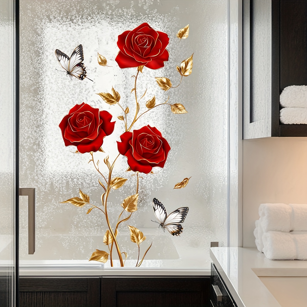 Home One Bathroom - 1 adesivo decorativo per finestra e