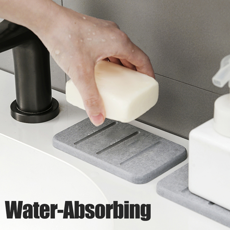 Home Bathroom Mats - Portasapone in Terra Diatomacea, Tappetino Assorbente