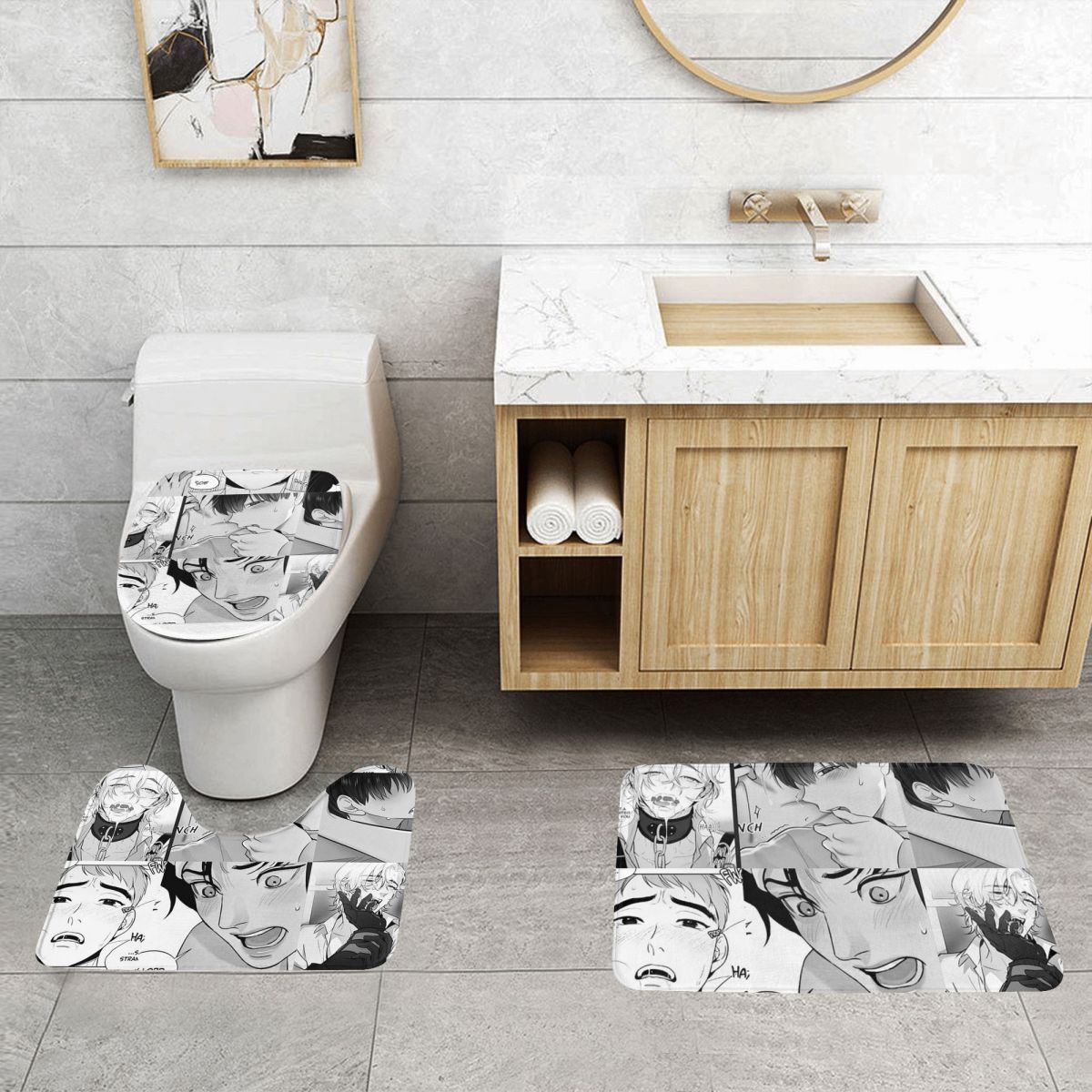 Home Goods Bathroom Rugs - The Good Yaoi Boys 3 pezzi