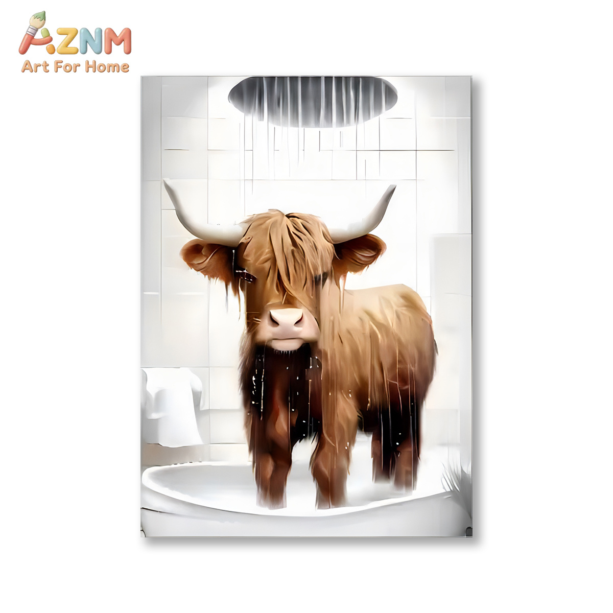 AZNM Divertente Quadro su Tela - Home Bathroom Scene recensione e prezzo