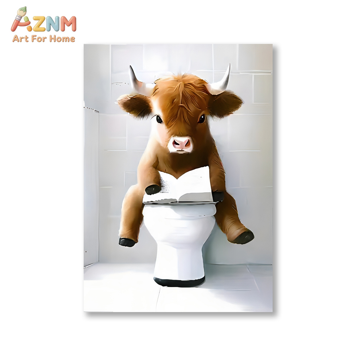 AZNM Divertente Quadro su Tela - Home Bathroom Scene recensione e prezzo